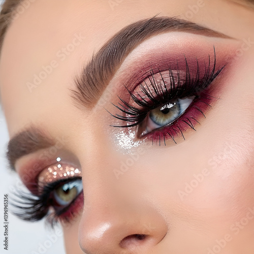 close up of female eye with makeup