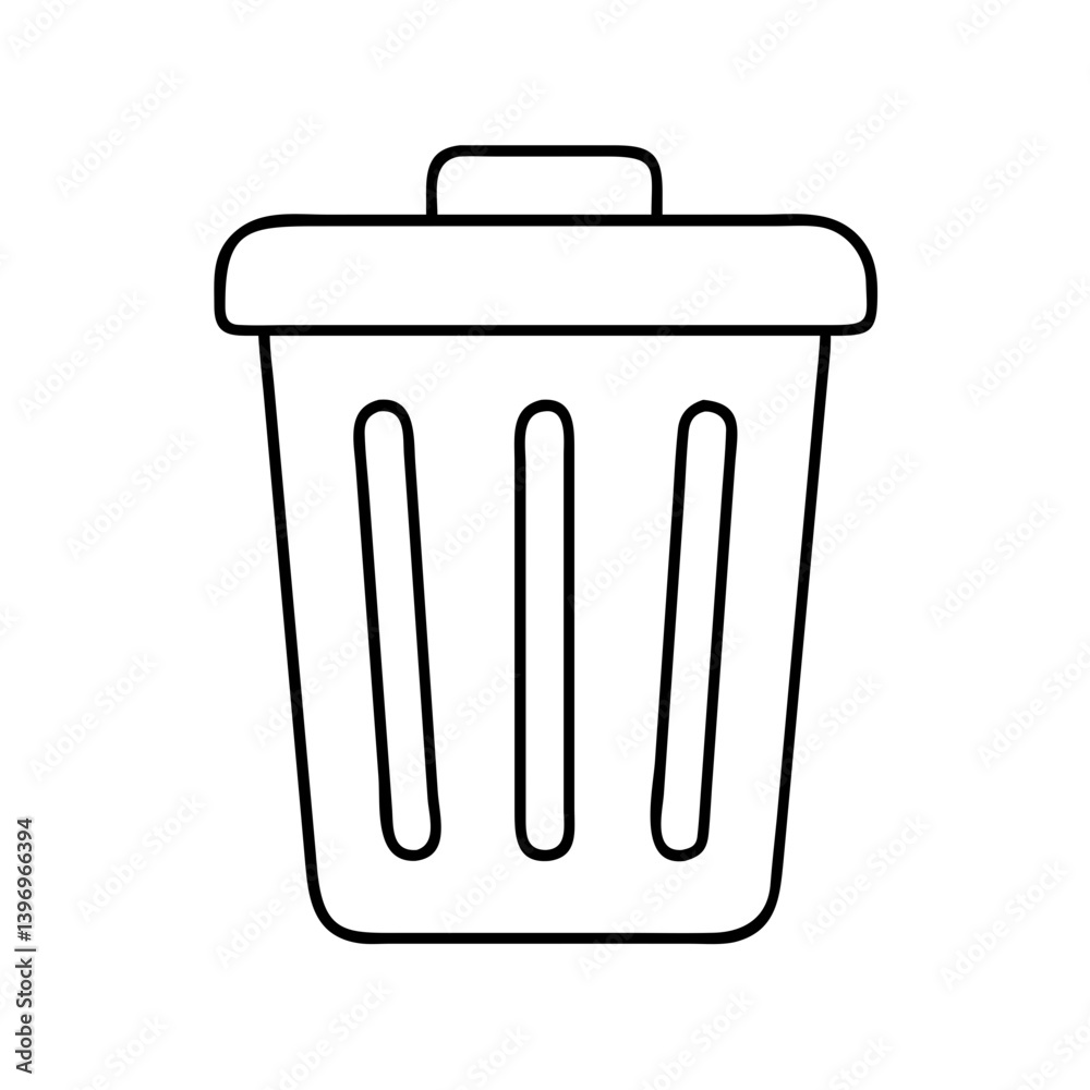 trashbin icon, trashbin line art - simple line art of trashbin, perfect for trashbin logos and icons trashbin icon, trashbin line art - simple line art of trashbin, perfect for trashbin logos and icons