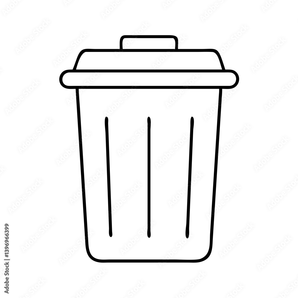trashbin icon, trashbin line art - simple line art of trashbin, perfect for trashbin logos and icons trashbin icon, trashbin line art - simple line art of trashbin, perfect for trashbin logos and icons