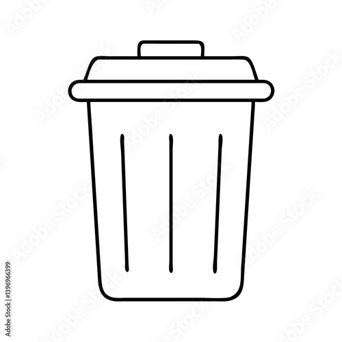 trashbin icon, trashbin line art - simple line art of trashbin, perfect for trashbin logos and icons