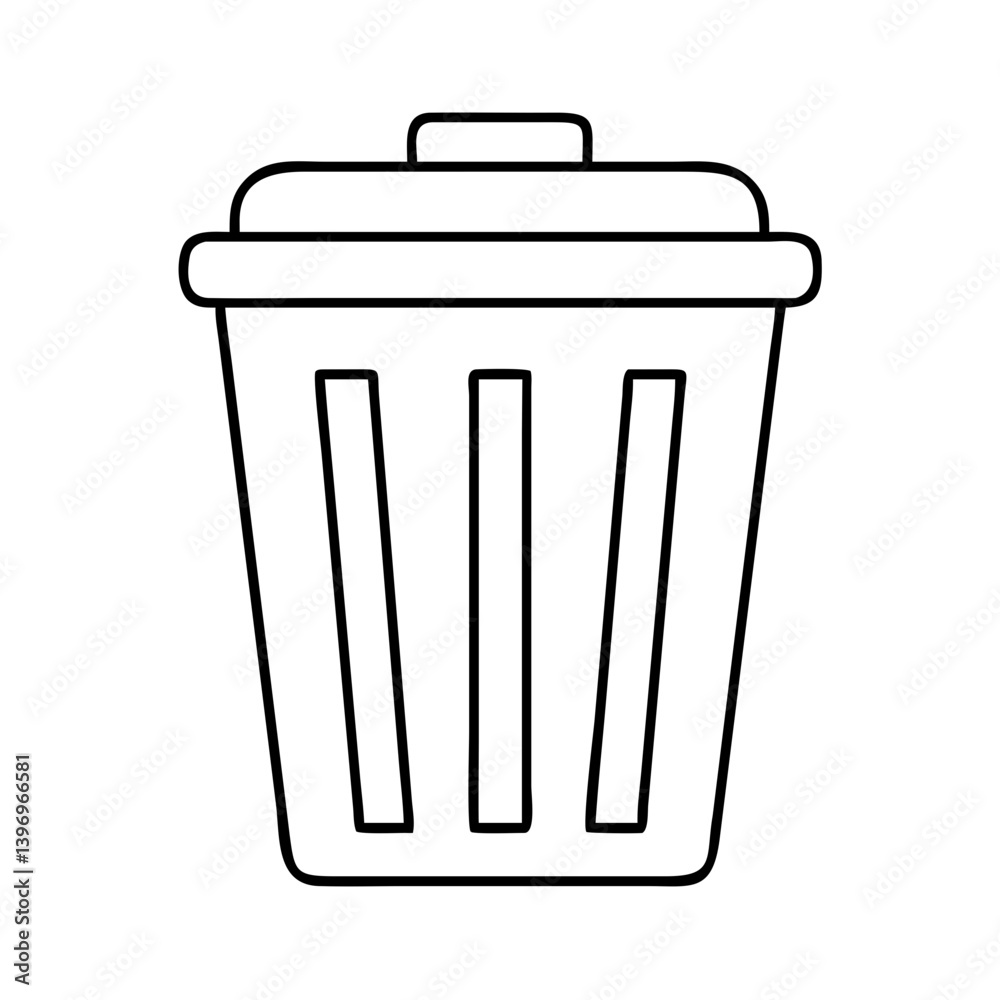 trashcan icon, trashcan line art - simple line art of trashcan, perfect for trashcan logos and icons trashcan icon, trashcan line art - simple line art of trashcan, perfect for trashcan logos and icons