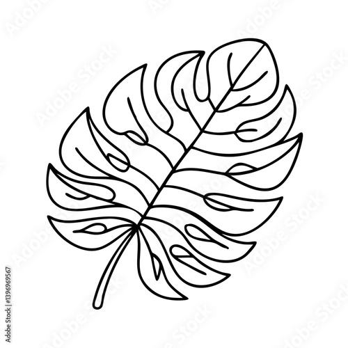 tropicalleaves icon, tropicalleaves line art - simple line art of tropicalleaves, perfect for tropicalleaves logos and icons