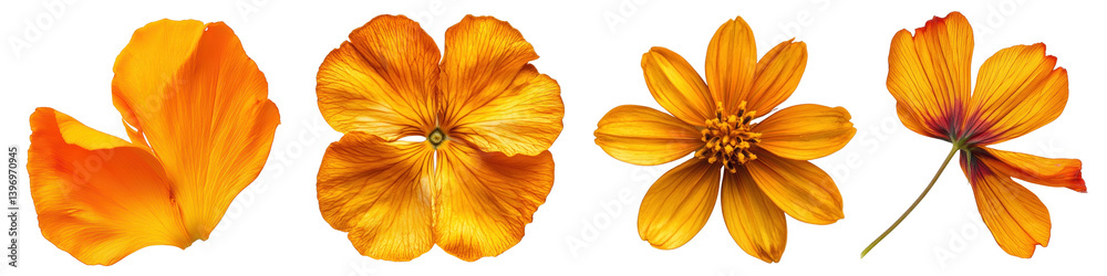PNG Vibrant orange floral arrangement, element set on transparent background