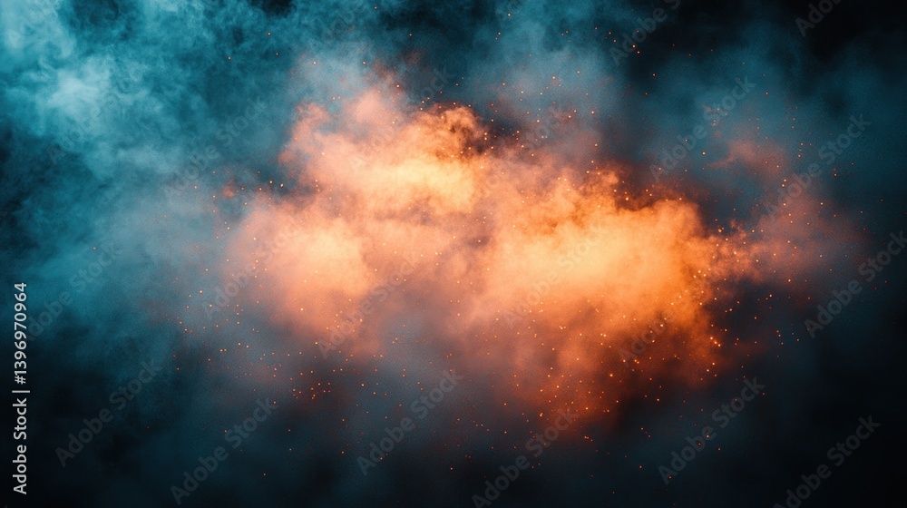 Fiery, Smoky Cloudscape