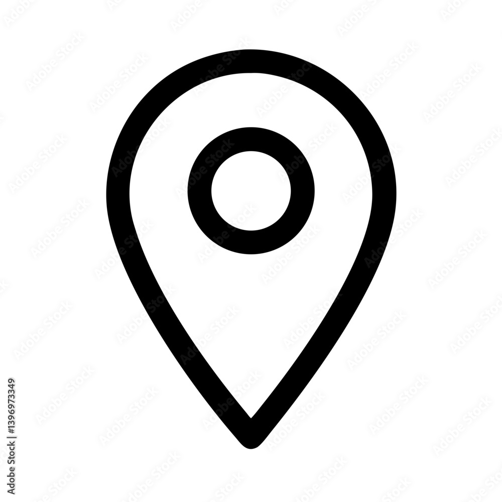 Location Pin with Center Dot Icon Design Location Pin with Center Dot Icon Design