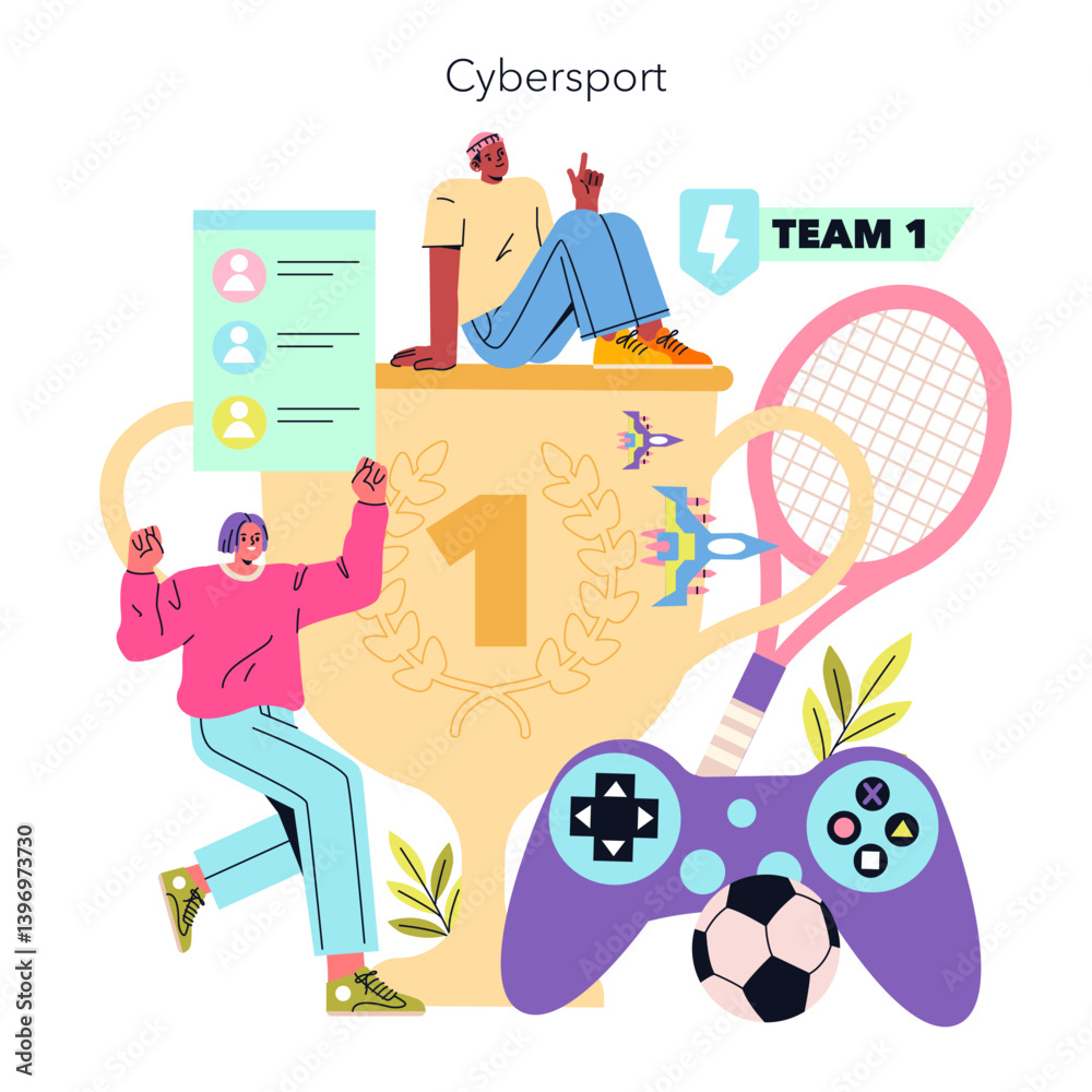 Naklejka premium Beta Generation. Flat Vector Illustration