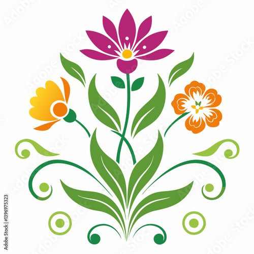 Minimalist stencil of a Wildflower Waltz
