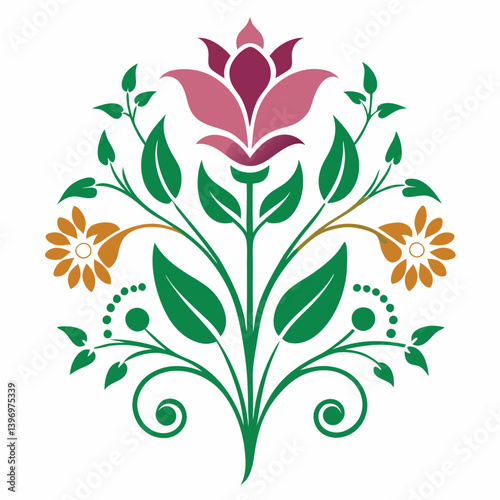 Minimalist stencil of a Wildflower Waltz