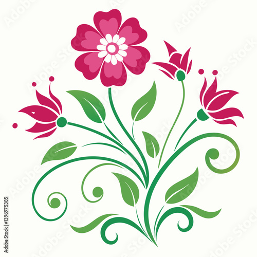 Minimalist stencil of a Wildflower Waltz