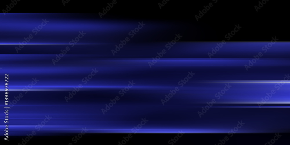 Digitally generated image of blue light and stripes moving fast
