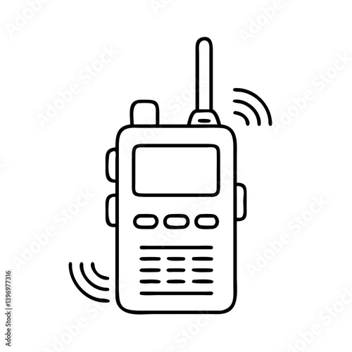 walkietalkie icon, walkietalkie line art - simple line art of walkietalkie, perfect for walkietalkie logos and icons