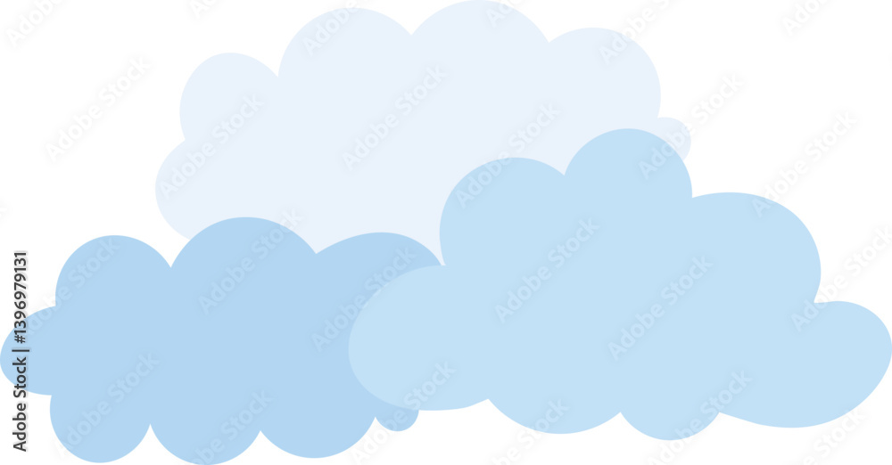Blue flat cloud isolated on white background, Vector illustration. Blue flat cloud isolated on white background, Vector illustration.