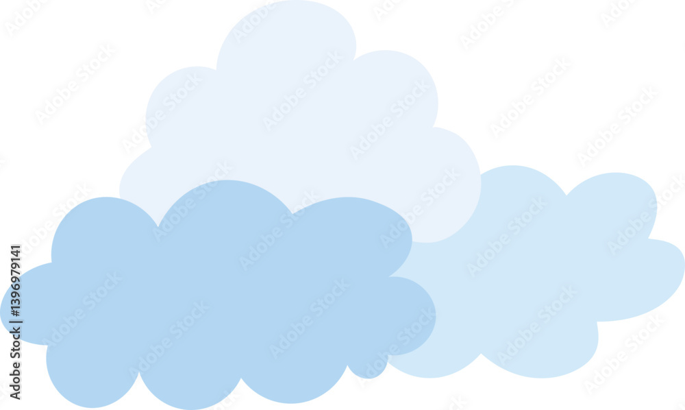 Blue flat cloud isolated on white background, Vector illustration. Blue flat cloud isolated on white background, Vector illustration.