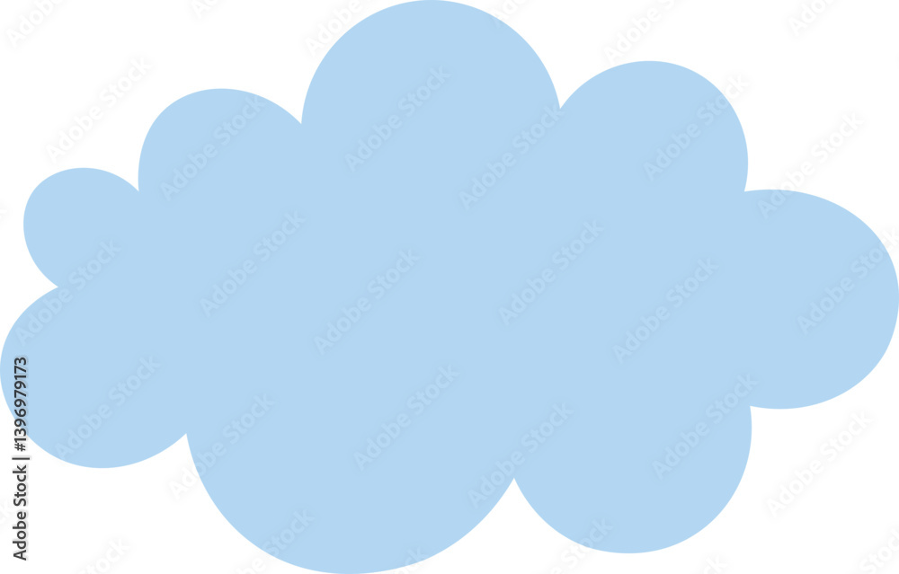 Blue flat cloud isolated on white background, Vector illustration. Blue flat cloud isolated on white background, Vector illustration.