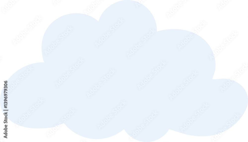 Blue flat cloud isolated on white background, Vector illustration. Blue flat cloud isolated on white background, Vector illustration.