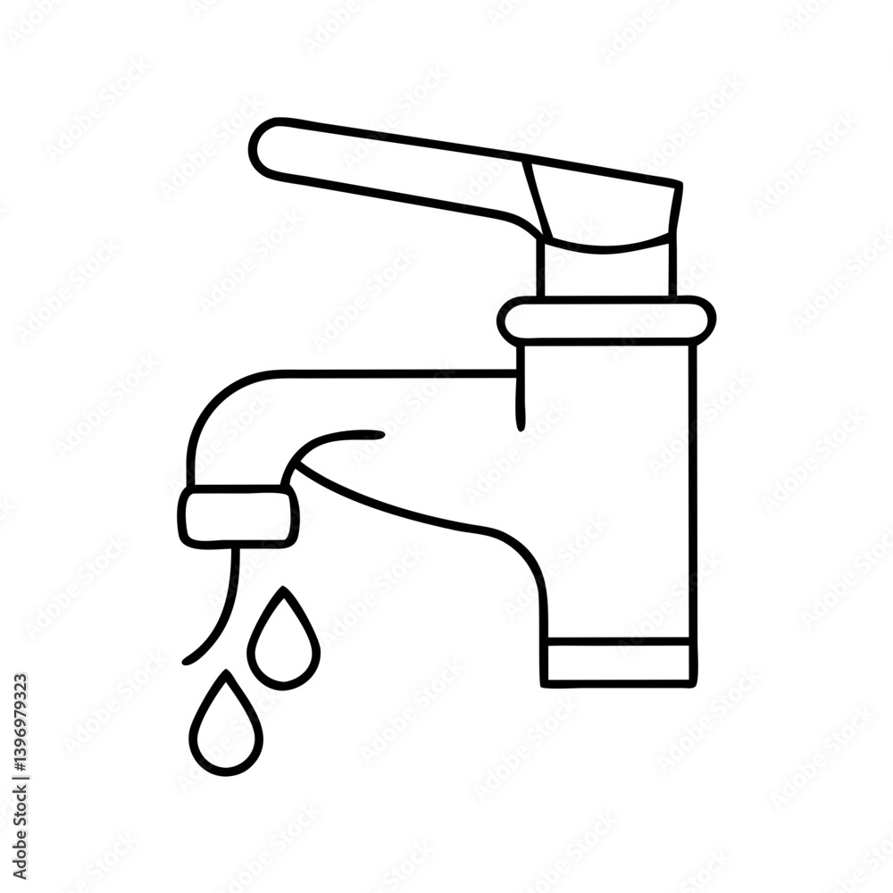 waterfaucet icon, waterfaucet line art - simple line art of waterfaucet, perfect for waterfaucet logos and icons waterfaucet icon, waterfaucet line art - simple line art of waterfaucet, perfect for waterfaucet logos and icons