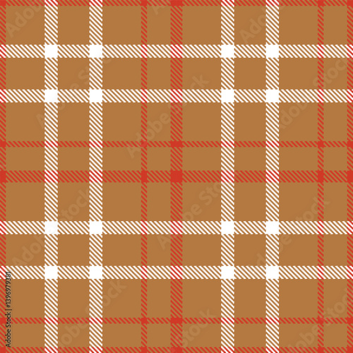 Elegant Light clay brown & Mellow rusty red Seamless Tartan Textile Design