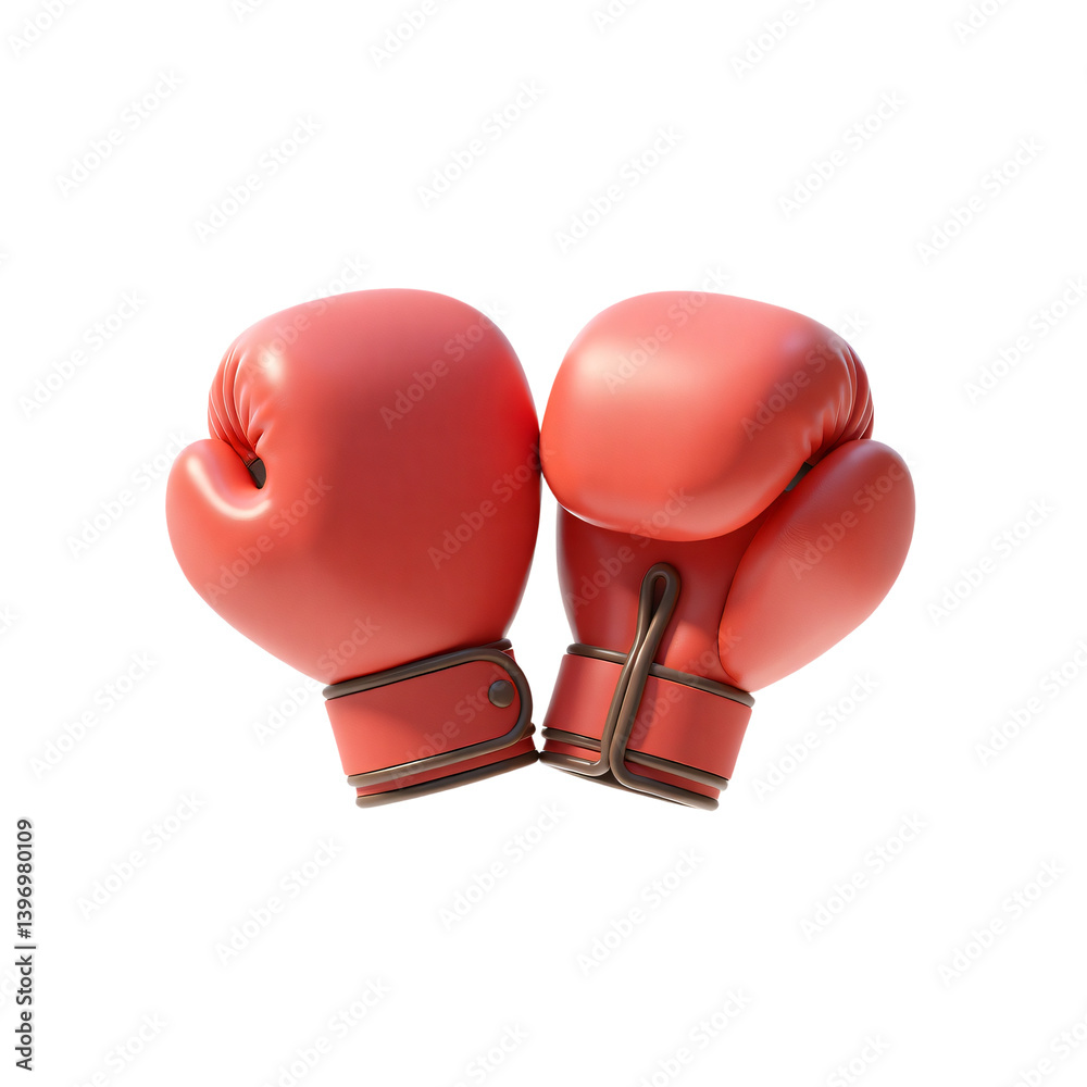 Fototapeta premium Top and Bottom View Boxing Glove 3D Render Icon Design with Cute Cartoon Illustration Style