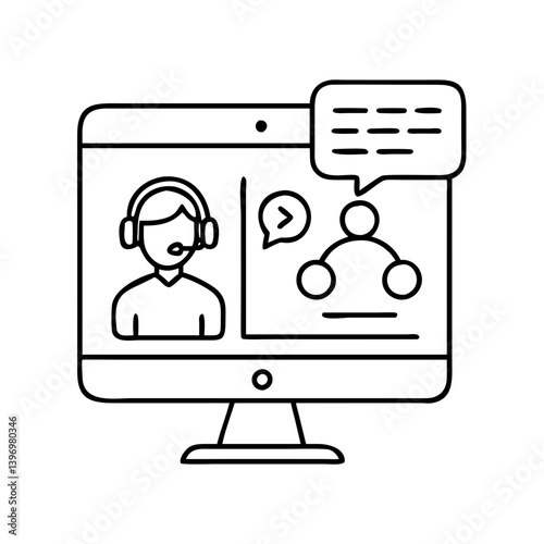 webinar icon, webinar line art - simple line art of webinar, perfect for webinar logos and icons