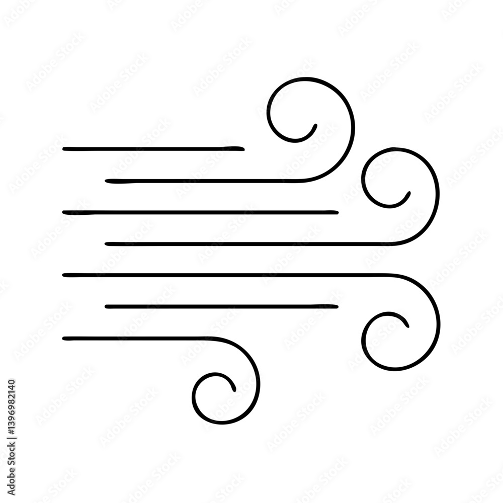 wind icon, wind line art - simple line art of wind, perfect for wind logos and icons wind icon, wind line art - simple line art of wind, perfect for wind logos and icons