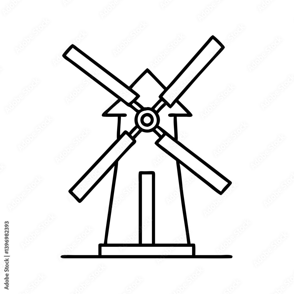 windmill icon, windmill line art - simple line art of windmill, perfect for windmill logos and icons windmill icon, windmill line art - simple line art of windmill, perfect for windmill logos and icons