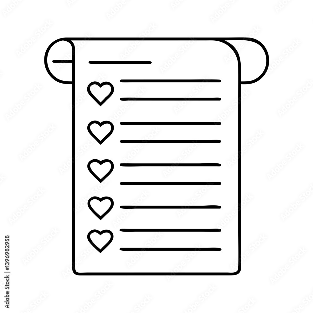 wishlist icon, wishlist line art - simple line art of wishlist, perfect for wishlist logos and icons