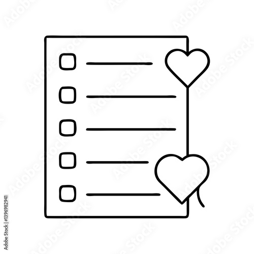 wishlist icon, wishlist line art - simple line art of wishlist, perfect for wishlist logos and icons