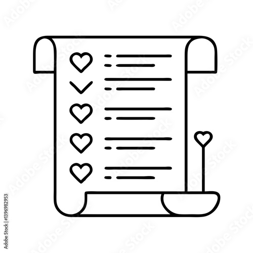 wishlist icon, wishlist line art - simple line art of wishlist, perfect for wishlist logos and icons