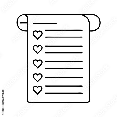 wishlist icon, wishlist line art - simple line art of wishlist, perfect for wishlist logos and icons