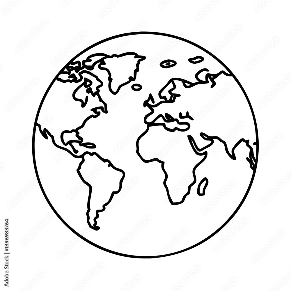 worldmap icon, worldmap line art - simple line art of worldmap, perfect for worldmap logos and icons worldmap icon, worldmap line art - simple line art of worldmap, perfect for worldmap logos and icons