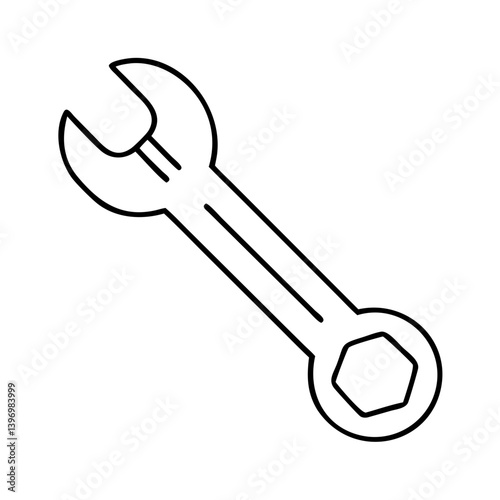 Wallpaper Mural wrench icon, wrench line art - simple line art of wrench, perfect for wrench logos and icons Torontodigital.ca