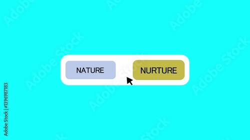 A digital cursor hovers over a button on a Blue background animation