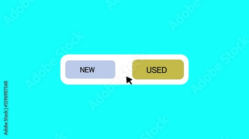 A digital cursor hovers over a button on a Blue background animation