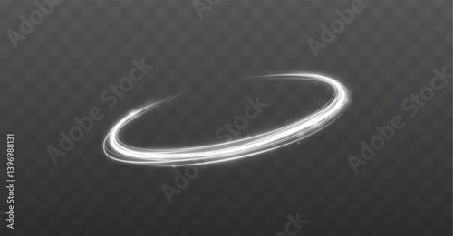 Bright blue neon spiral with speed and glow effects. Futuristic swirl of light and motion on a transparent background. Ideal for tech, energy, or sci-fi themed designs