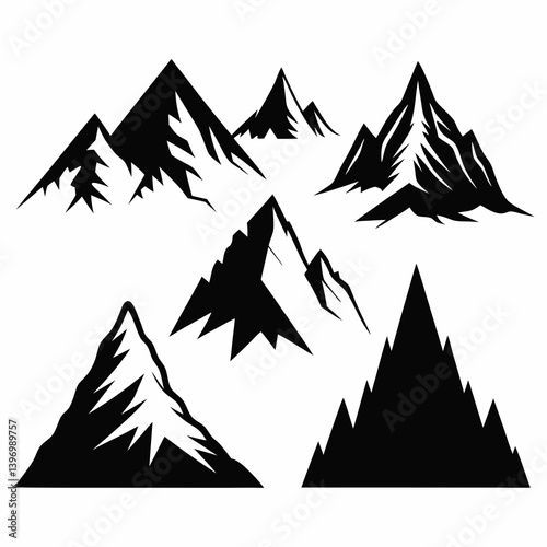 Mountain Black vector silhouette