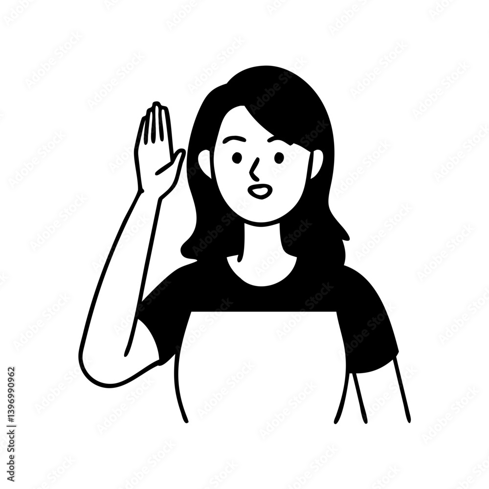 woman raising hand icon, woman raising hand silhouette vector illustration-simple silhouette illustration of woman raising hand, perfect for woman raising hand logos and icons woman raising hand icon, woman raising hand silhouette vector illustration-simple silhouette illustration of woman raising hand, perfect for woman raising hand logos and icons
