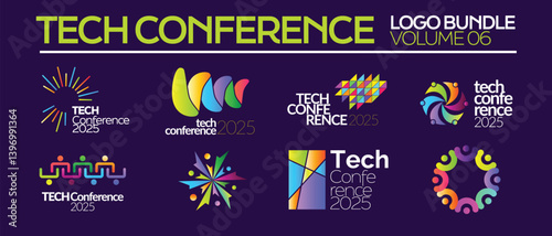 Colorful Tech Conference Logo Bundle Template for your Event and Summit