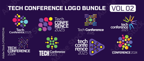 Colorful Tech Conference Logo Bundle Template for your Event and Summit