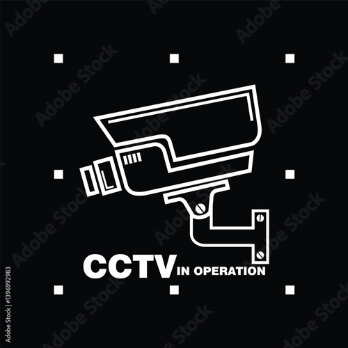 CCTV in Operation, sticker vector