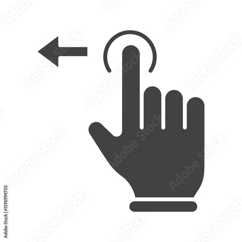 Tap and Move Left icon vector image. Suitable for mobile apps, web apps and print media.