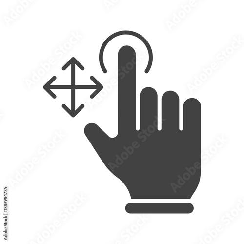 Tap and Move icon vector image. Suitable for mobile apps, web apps and print media.