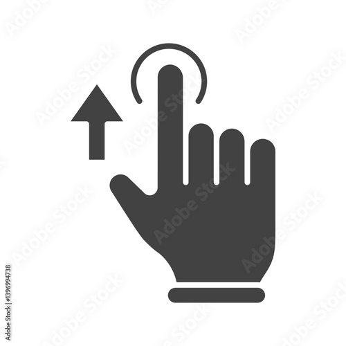 Tap and Move Up icon vector image. Suitable for mobile apps, web apps and print media.