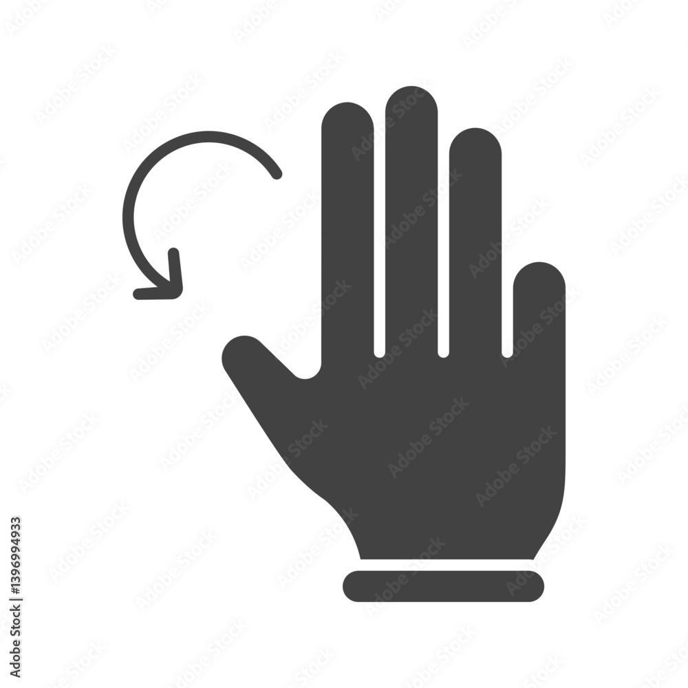 Three Fingers Rotate icon vector image. Suitable for mobile apps, web apps and print media. Three Fingers Rotate icon vector image. Suitable for mobile apps, web apps and print media.
