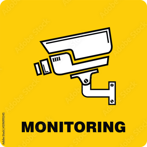 CCTV Monitoring sign and sticker vector