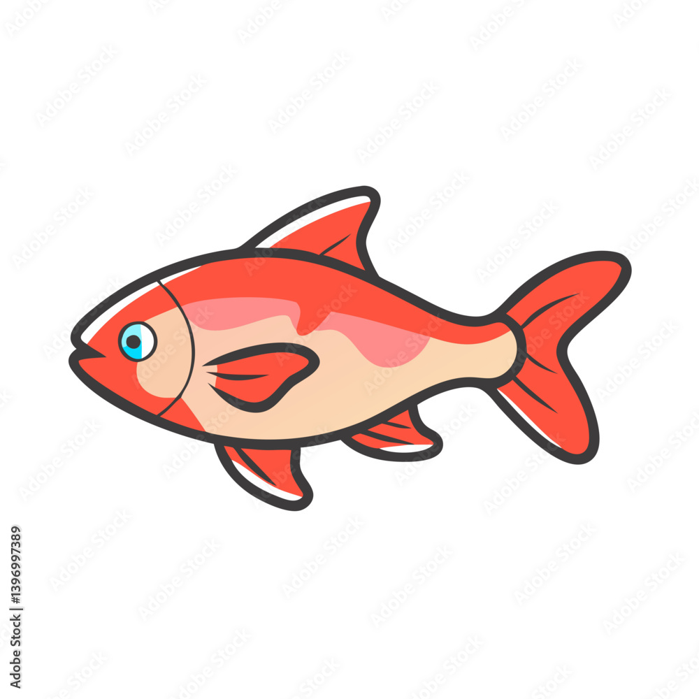 Naklejka premium cherry barb fish icon, cherry barb fish vector illustration-simple illustration of cherry barb fish, perfect for cherry barb fish logos and icons