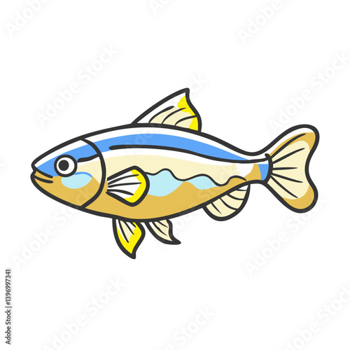 celestial pearl danio fish icon, celestial pearl danio fish vector illustration-simple illustration of celestial pearl danio fish, perfect for celestial pearl danio fish logos and icons
