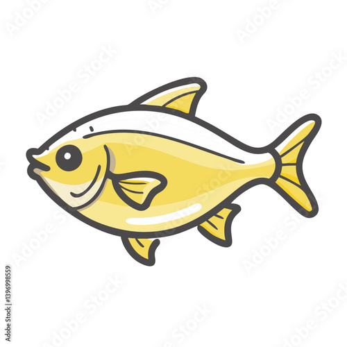lemon tetra fish icon, lemon tetra fish vector illustration-simple illustration of lemon tetra fish, perfect for lemon tetra fish logos and icons