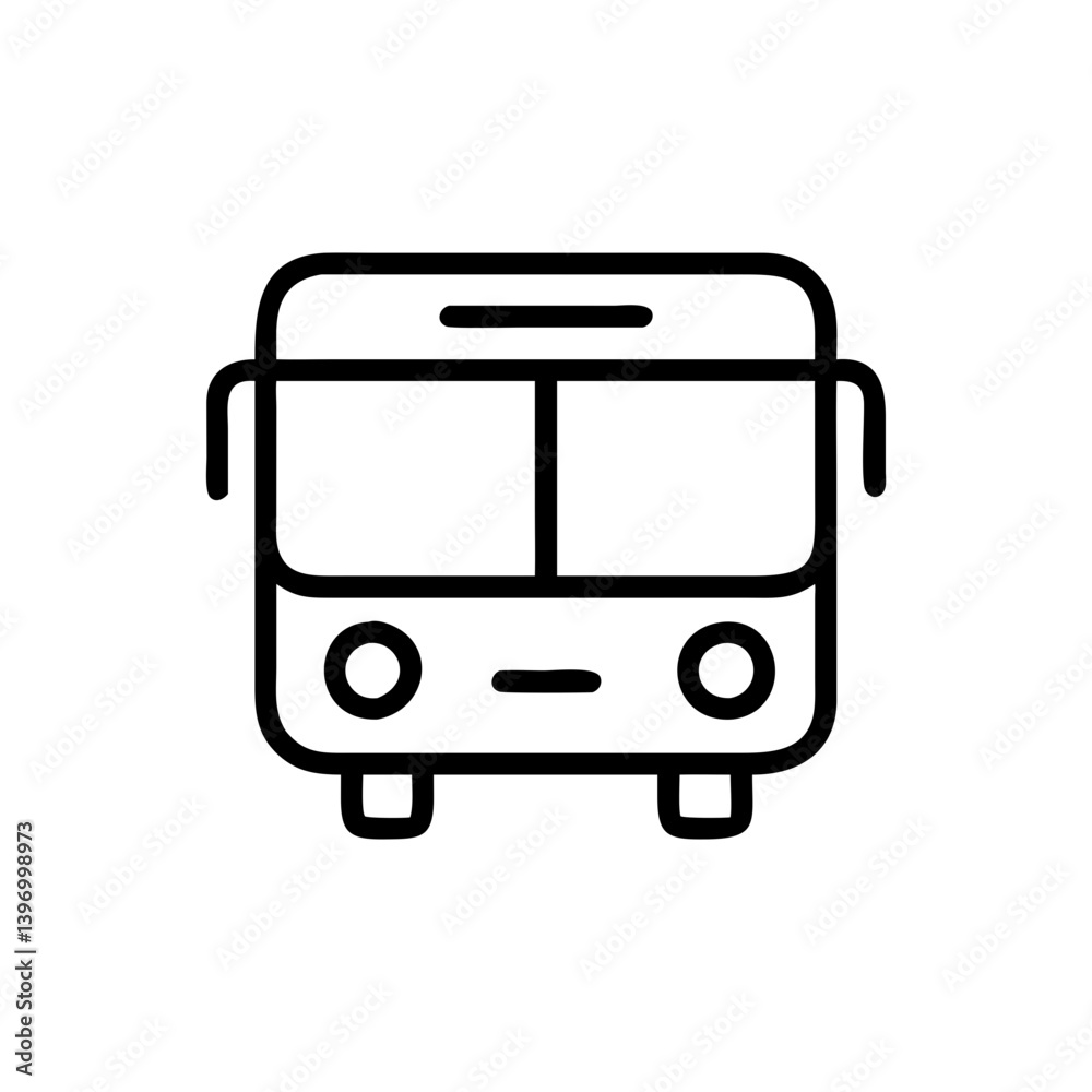 Bus icon in minimalistic line art style Bus icon in minimalistic line art style