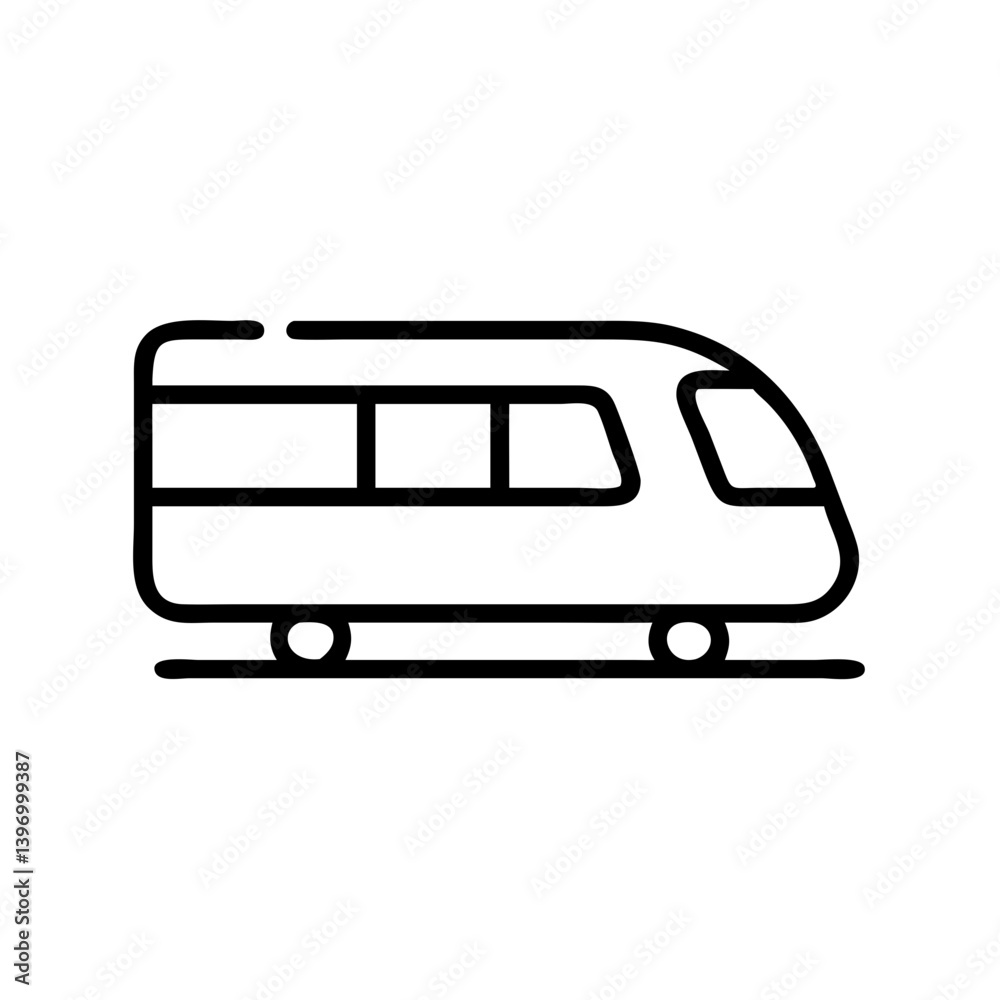 Train silhouette icon on a white background Train silhouette icon on a white background