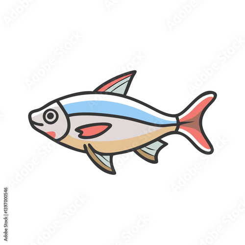 rummy nose tetra fish icon, rummy nose tetra fish vector illustration-simple illustration of rummy nose tetra fish, perfect for rummy nose tetra fish logos and icons